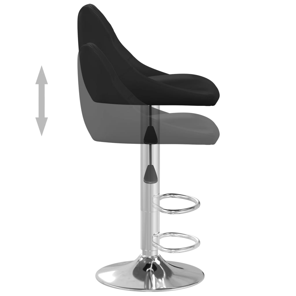 Tabourets de bar 2 pcs Noir Similicuir