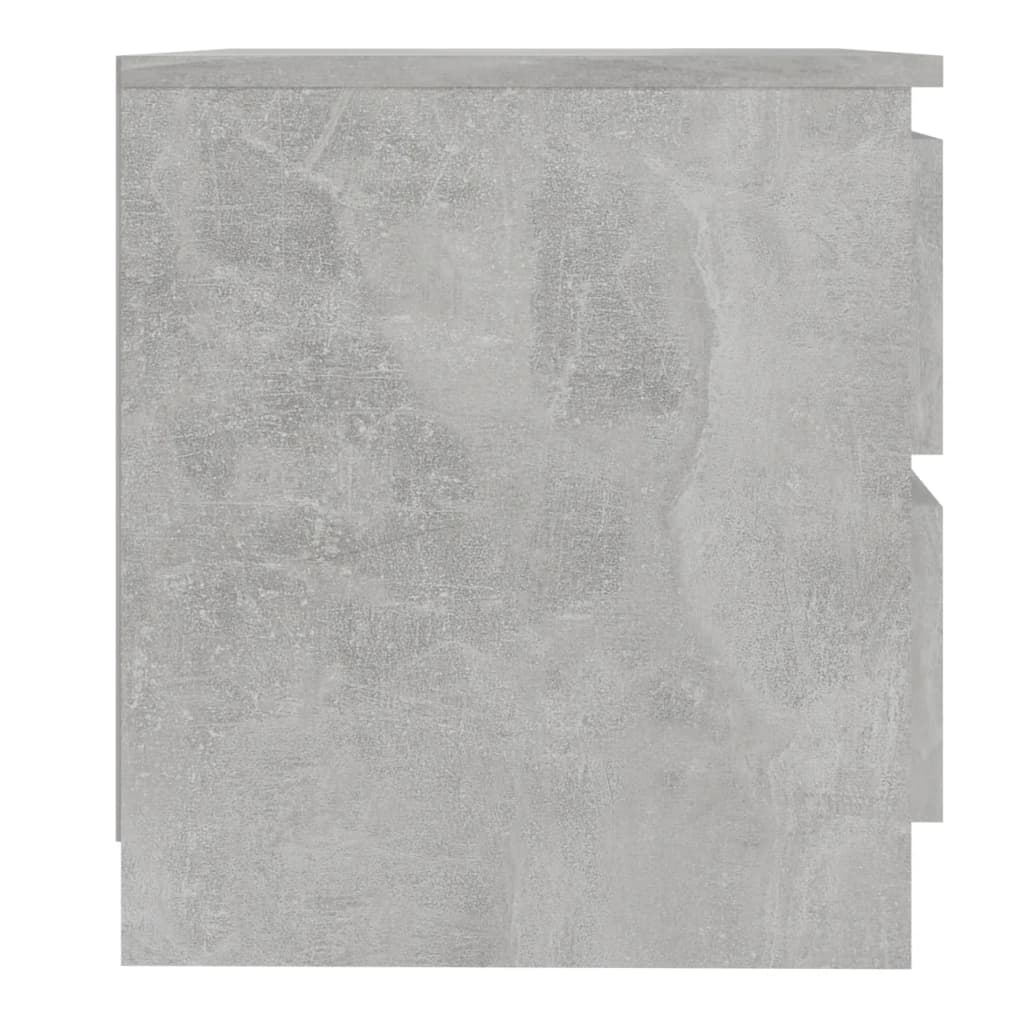 Tables de chevet 2 pcs Gris béton 50x39x43,5 cm Aggloméré