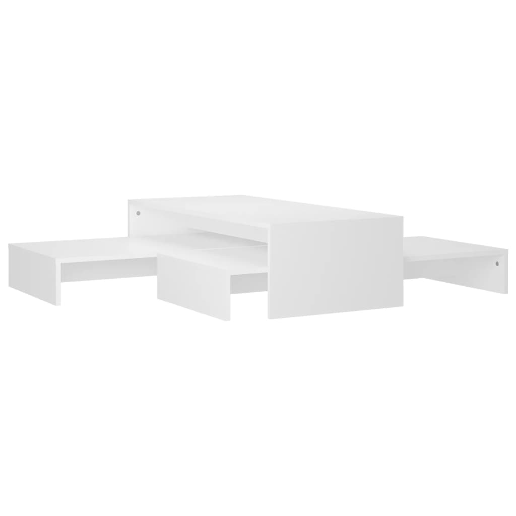 Set tables basses gigognes Blanc 100x100x26,5 cm Aggloméré