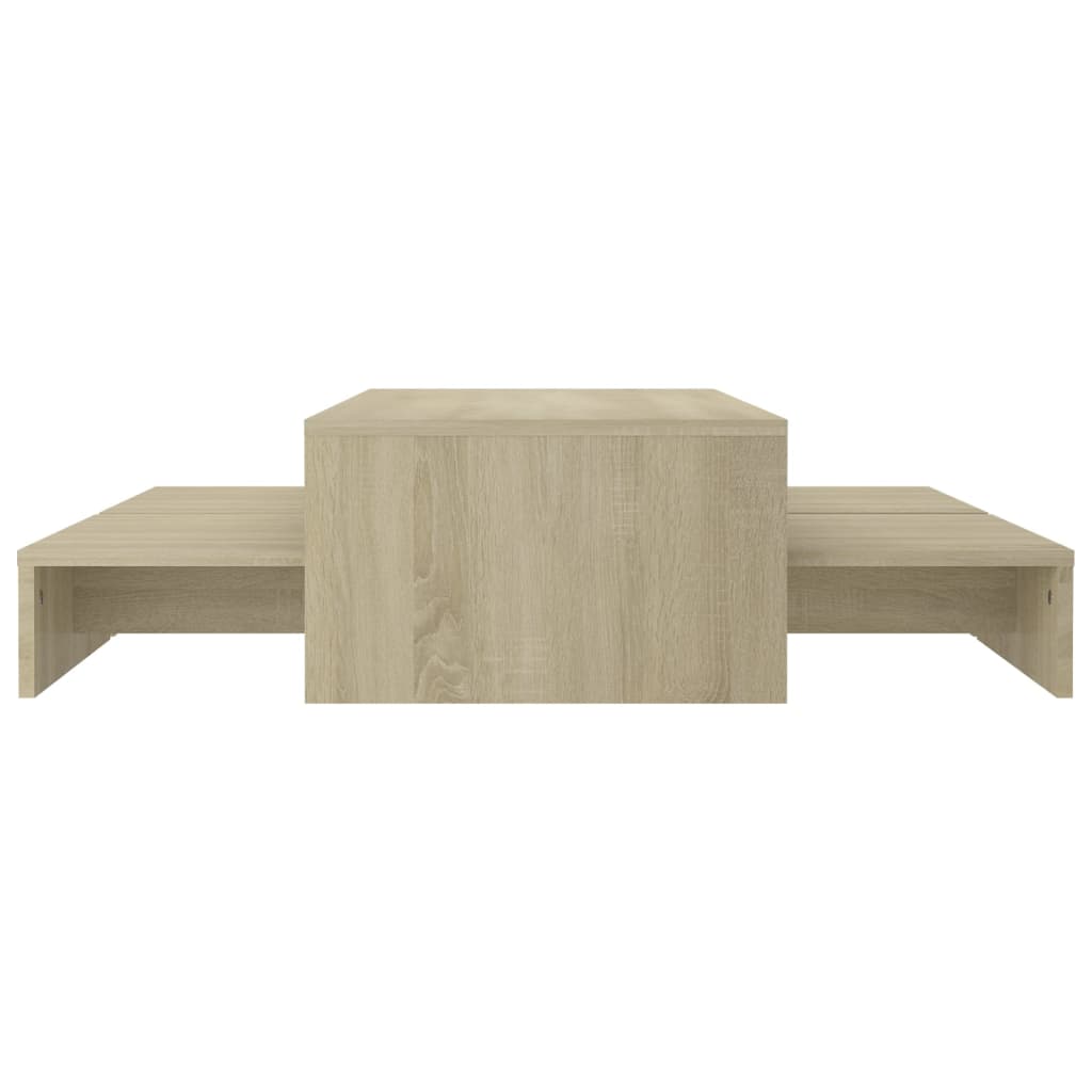 Set tables basses gigognes Chêne 100x100x26,5 cm Aggloméré