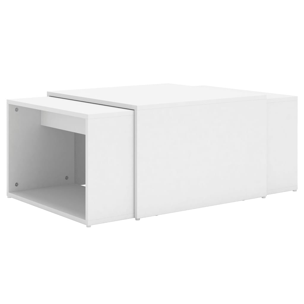 Tables basses gigognes 3 pcs Blanc 60x60x38 cm Aggloméré