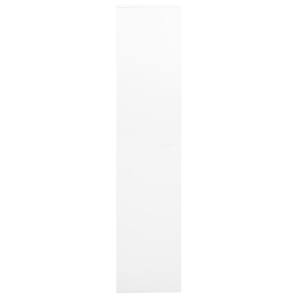 Armoire de bureau Blanc 90x40x180 cm Acier et verre trempé