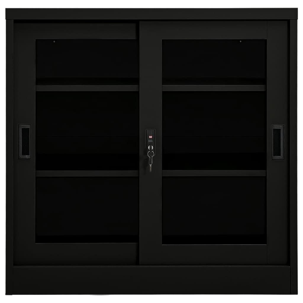 Armoire à portes coulissantes Noir 90x40x90 cm Acier