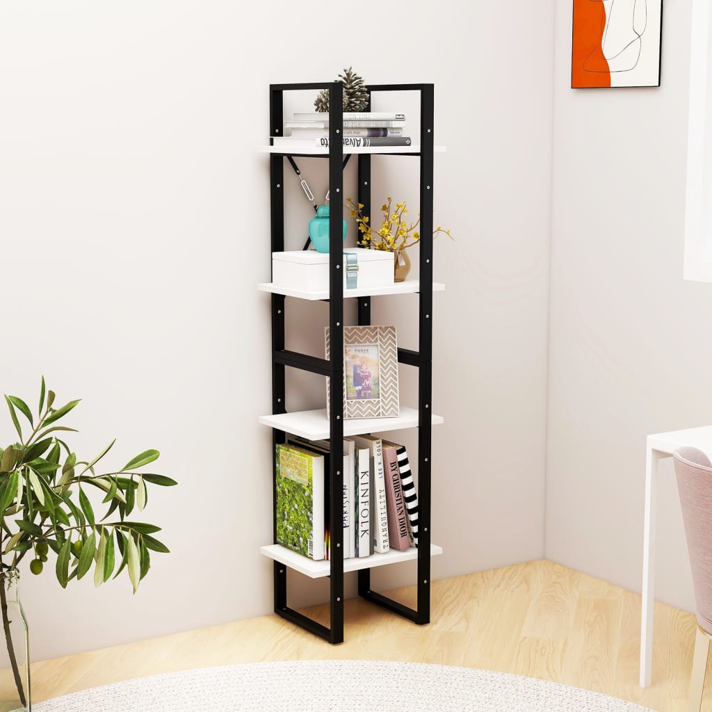 Bibliothèque à 4 niveaux Blanc 40x30x140 cm Bois de pin massif