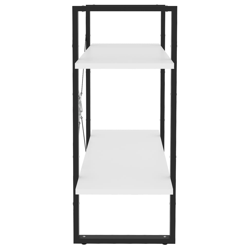 Bibliothèque à 2 niveaux Blanc 80x30x70 cm Aggloméré