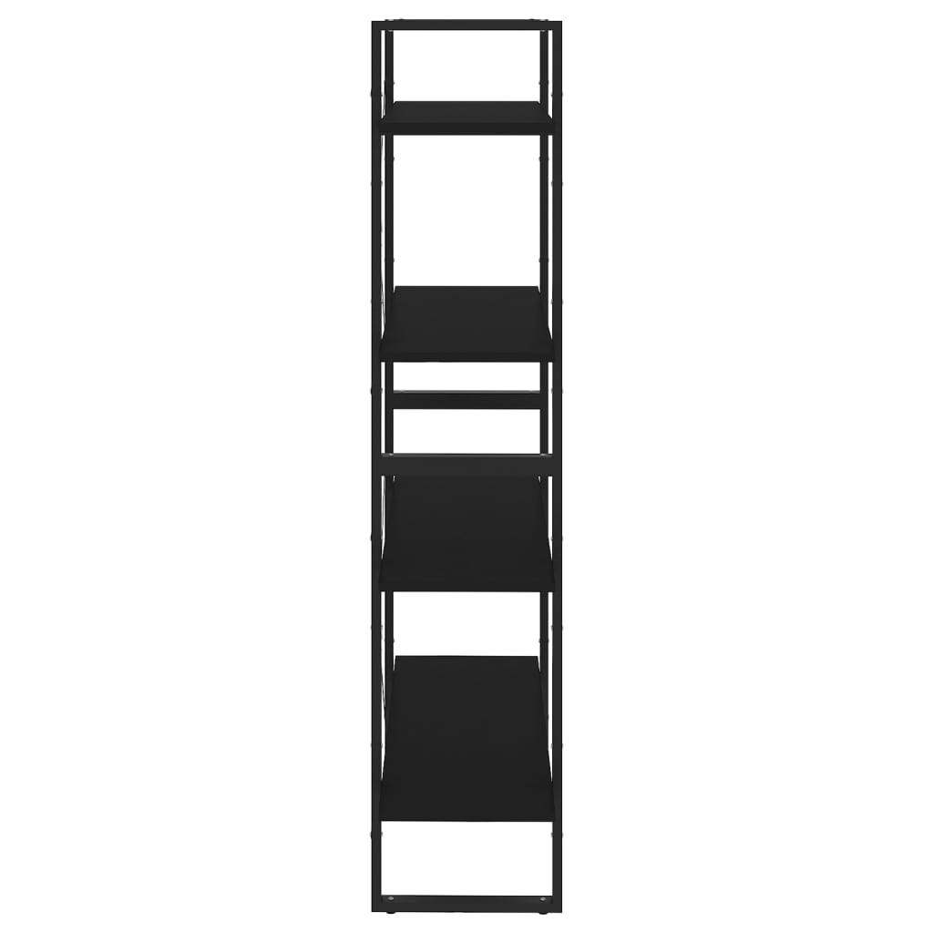 Bibliothèque à 4 niveaux Noir 80x30x140 cm Aggloméré