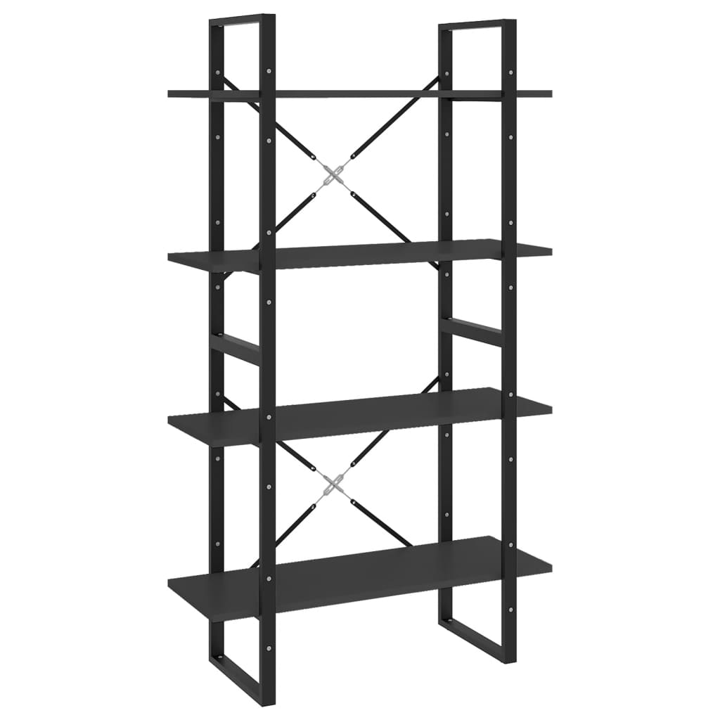 Bibliothèque à 4 niveaux Gris 80x30x140 cm Aggloméré