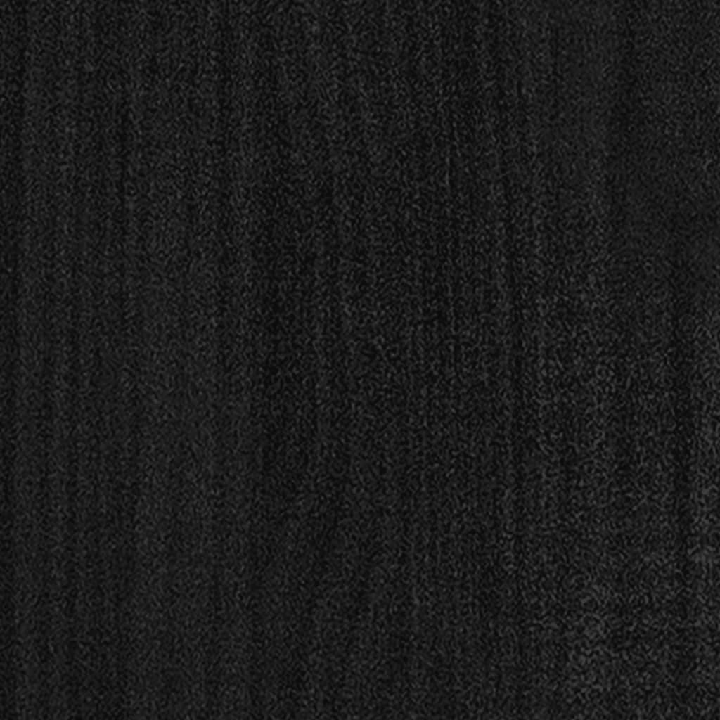 Bibliothèque à 2 niveaux Noir 100x30x70 cm Bois de pin massif
