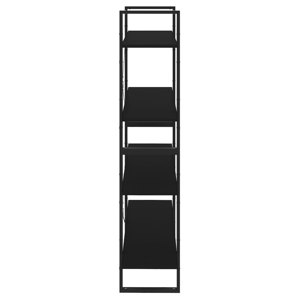 Bibliothèque à 4 niveaux Noir 100x30x140 cm Aggloméré
