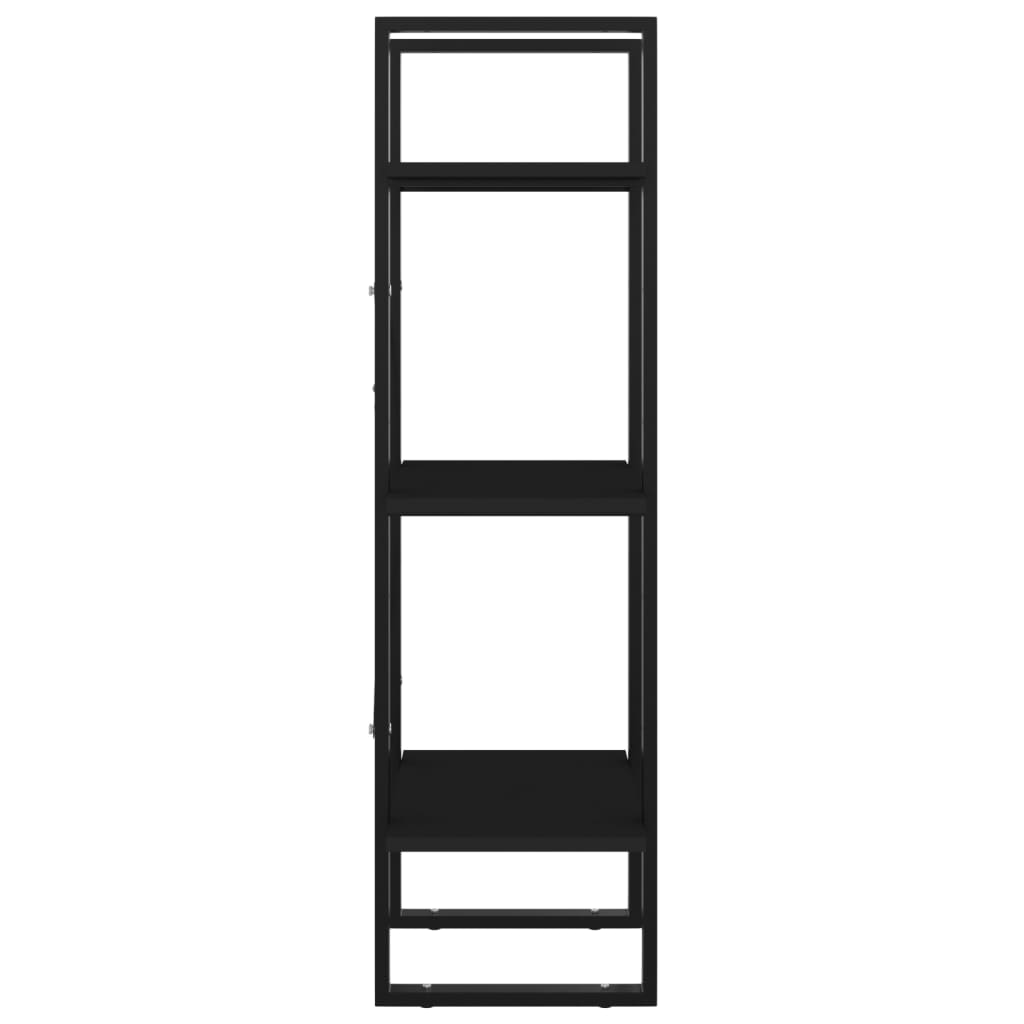 Bibliothèque à 3 niveaux Noir 40x30x105 cm Aggloméré