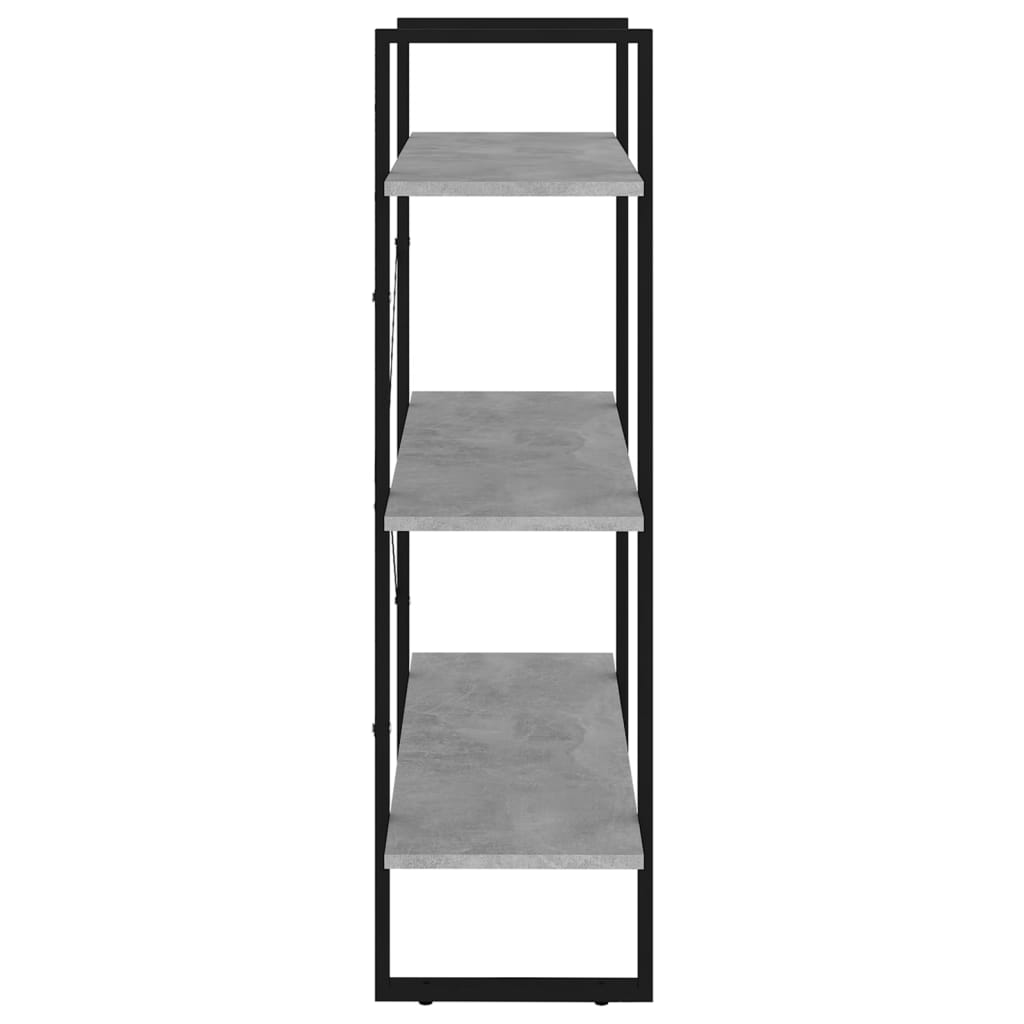 Bibliothèque Gris béton 80x30x105 cm Aggloméré