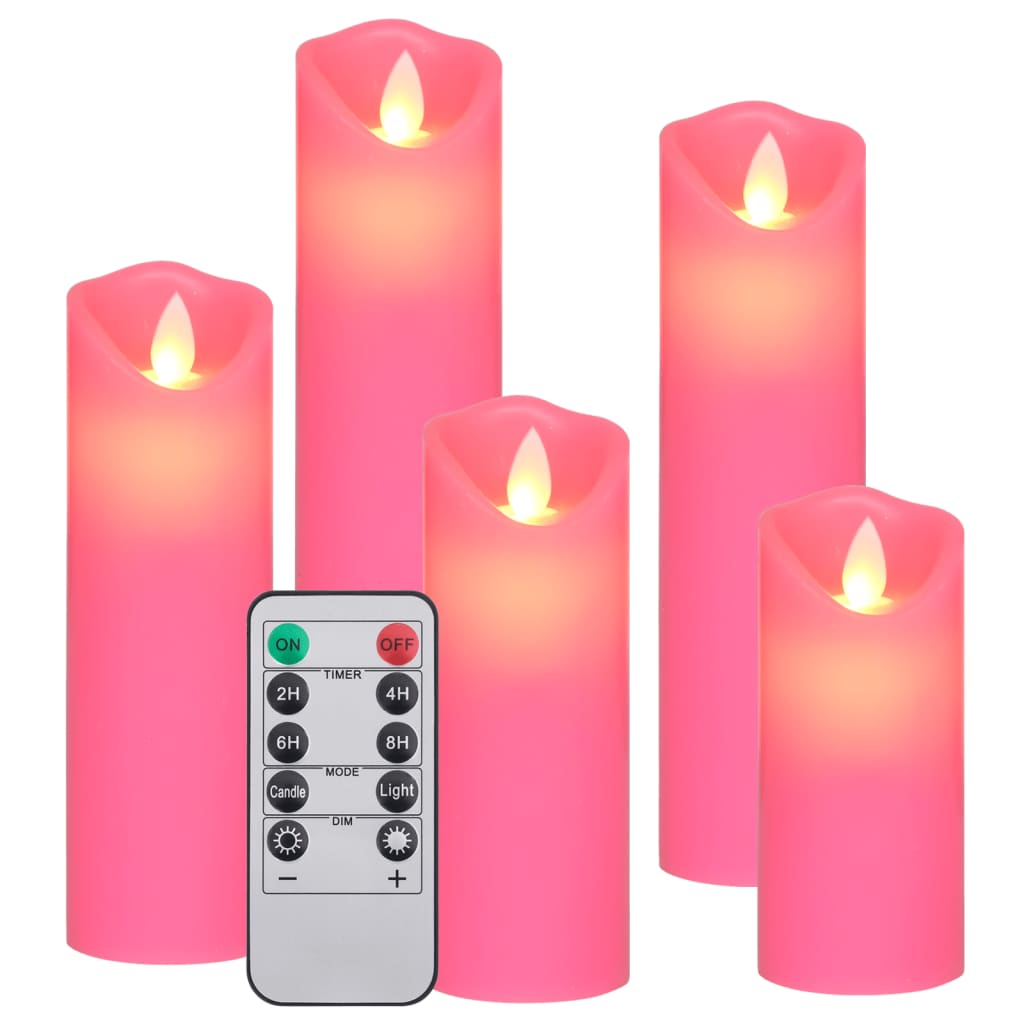 Bougies électriques LED 5 pcs avec télécommande Blanc chaud