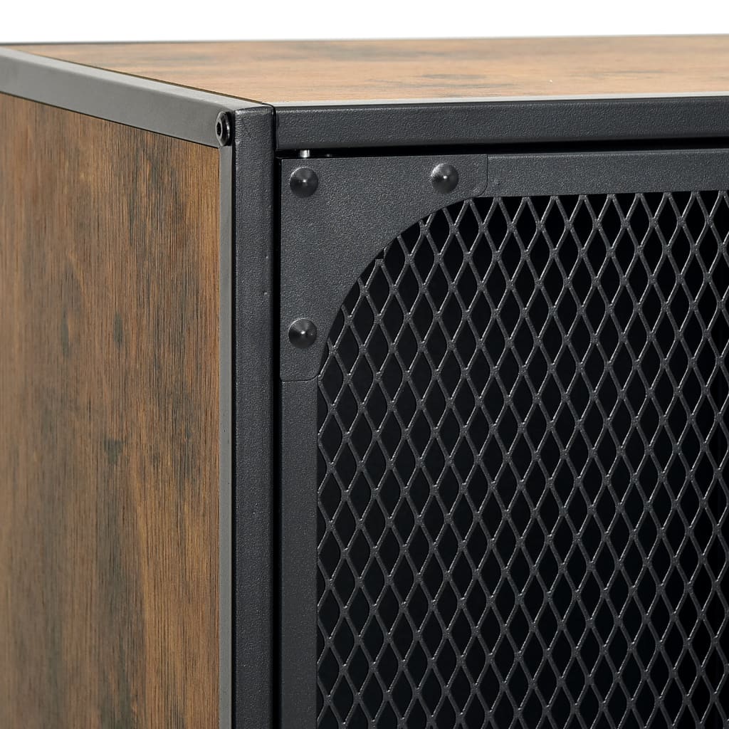 Meuble TV Marron rustique 105x36x47 cm Métal et MDF