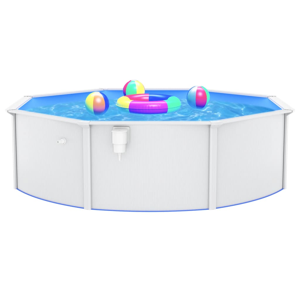 Piscine ronde avec parois en acier 460x120 cm Blanc