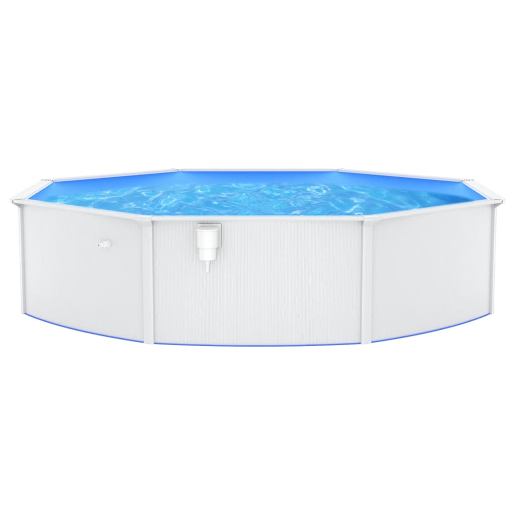 Piscine ronde avec parois en acier 550x120 cm Blanc