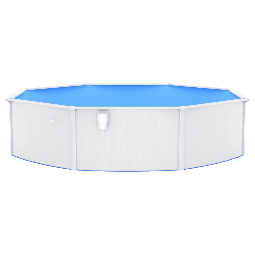 Piscine ronde avec parois en acier 550x120 cm Blanc