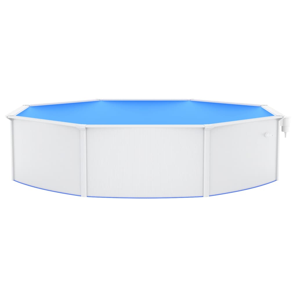 Piscine ronde avec parois en acier 550x120 cm Blanc