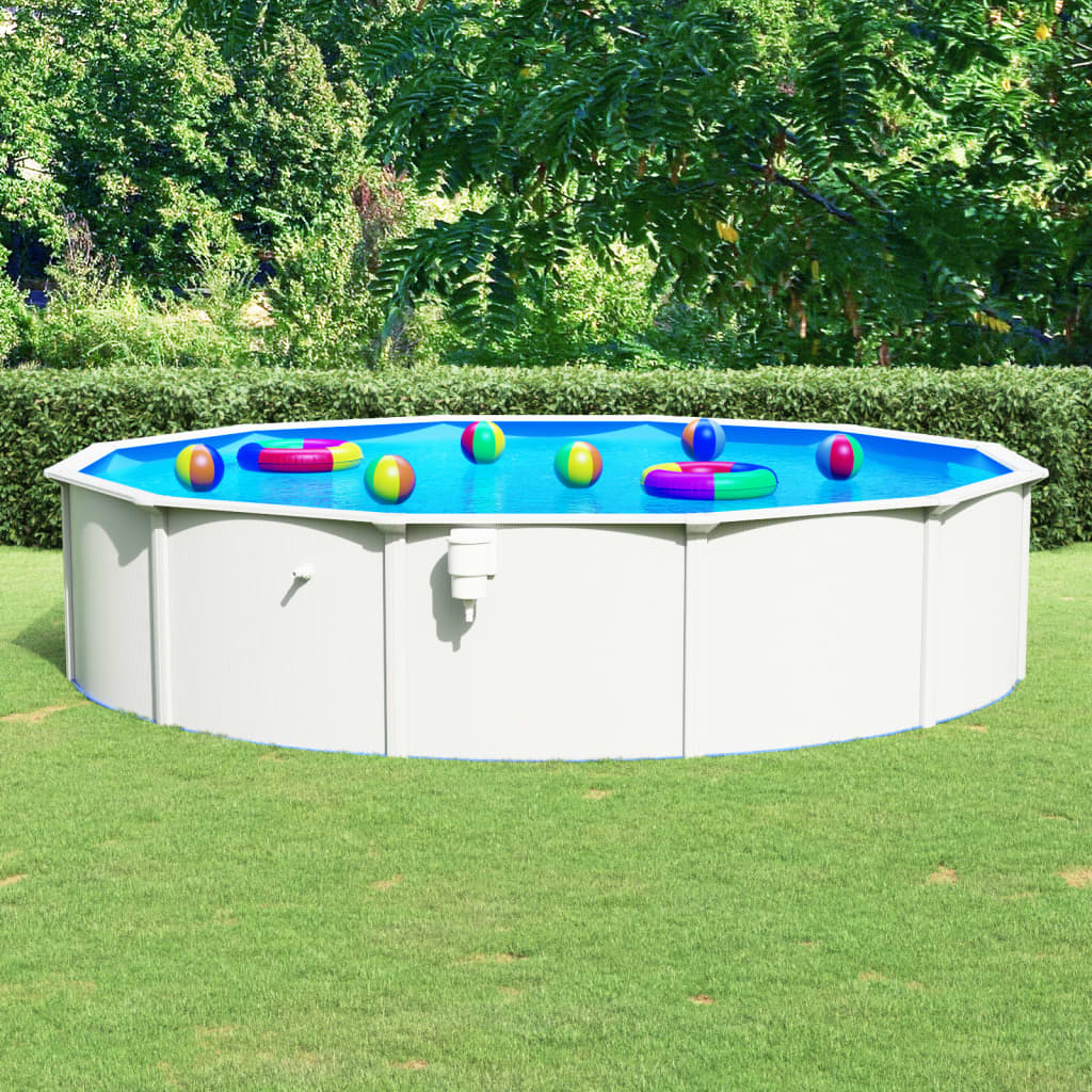 Piscine ronde avec parois en acier 550x120 cm Blanc