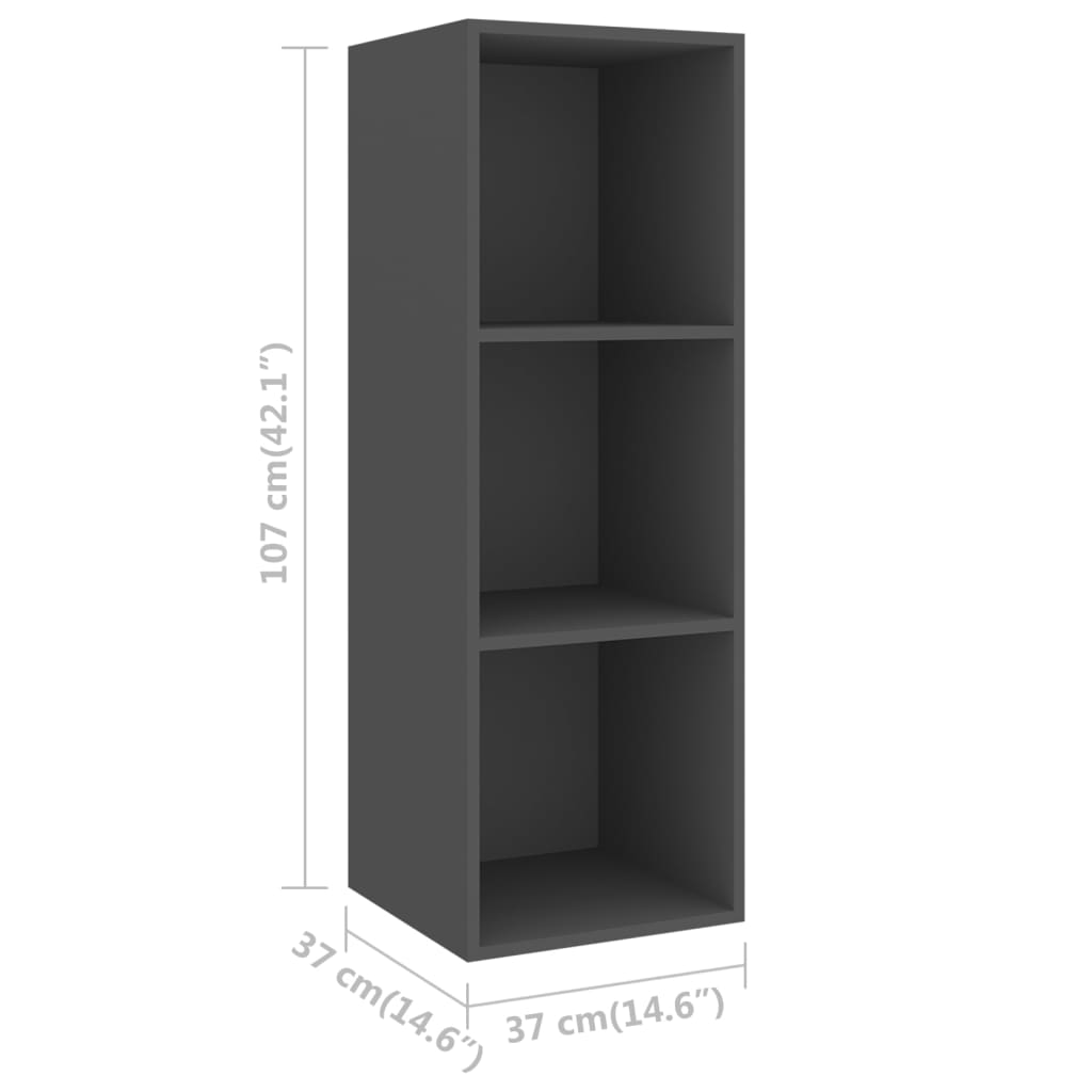 Ensemble de meuble TV 2 pcs Gris Aggloméré