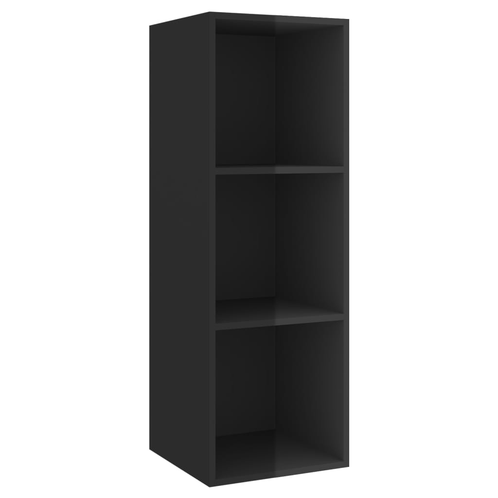 Ensemble de meuble TV 2 pcs Noir brillant Aggloméré