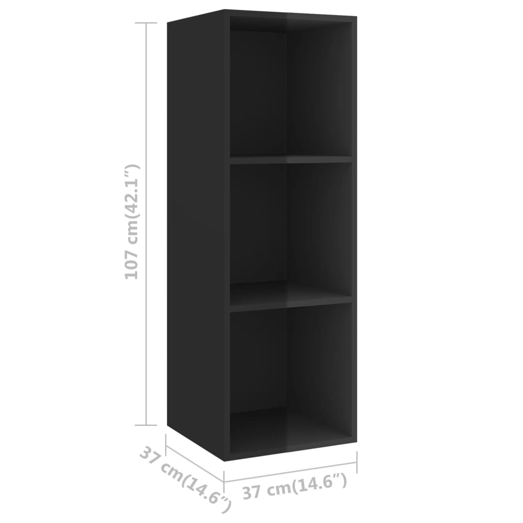 Ensemble de meuble TV 4 pcs Noir brillant Aggloméré