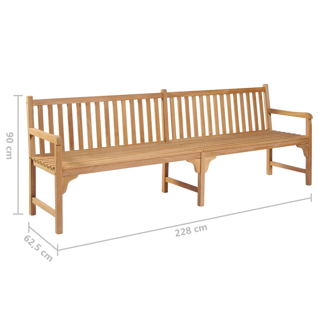 Banc de jardin 228 cm Bois de teck solide