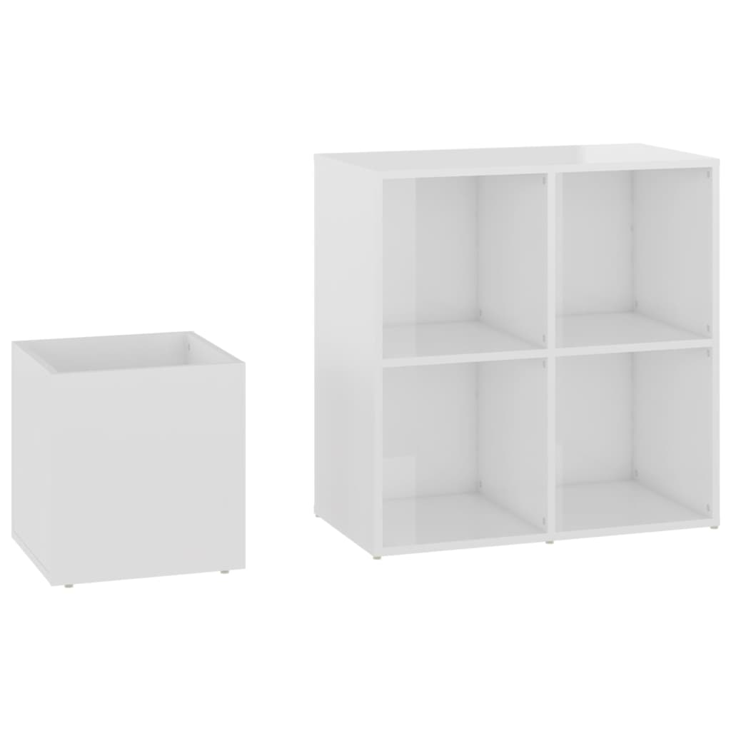 Armoire à chaussures Blanc brillant 105x35,5x70 cm Aggloméré