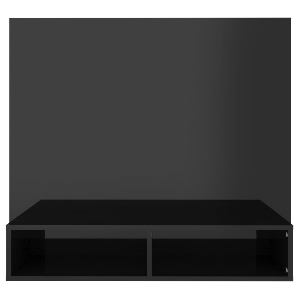 Meuble TV mural Noir brillant 102x23,5x90 cm Aggloméré