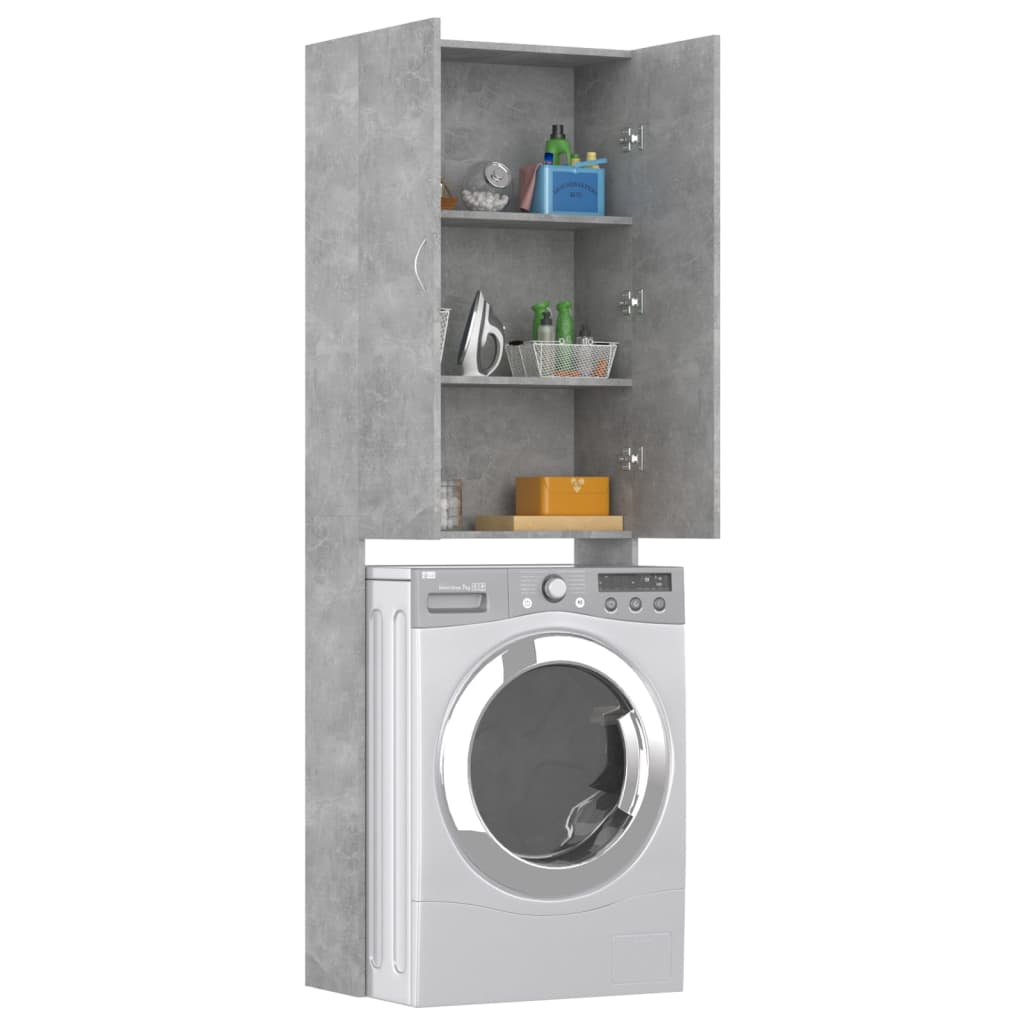 Meuble pour machine à laver Gris béton 64x25,5x190 cm