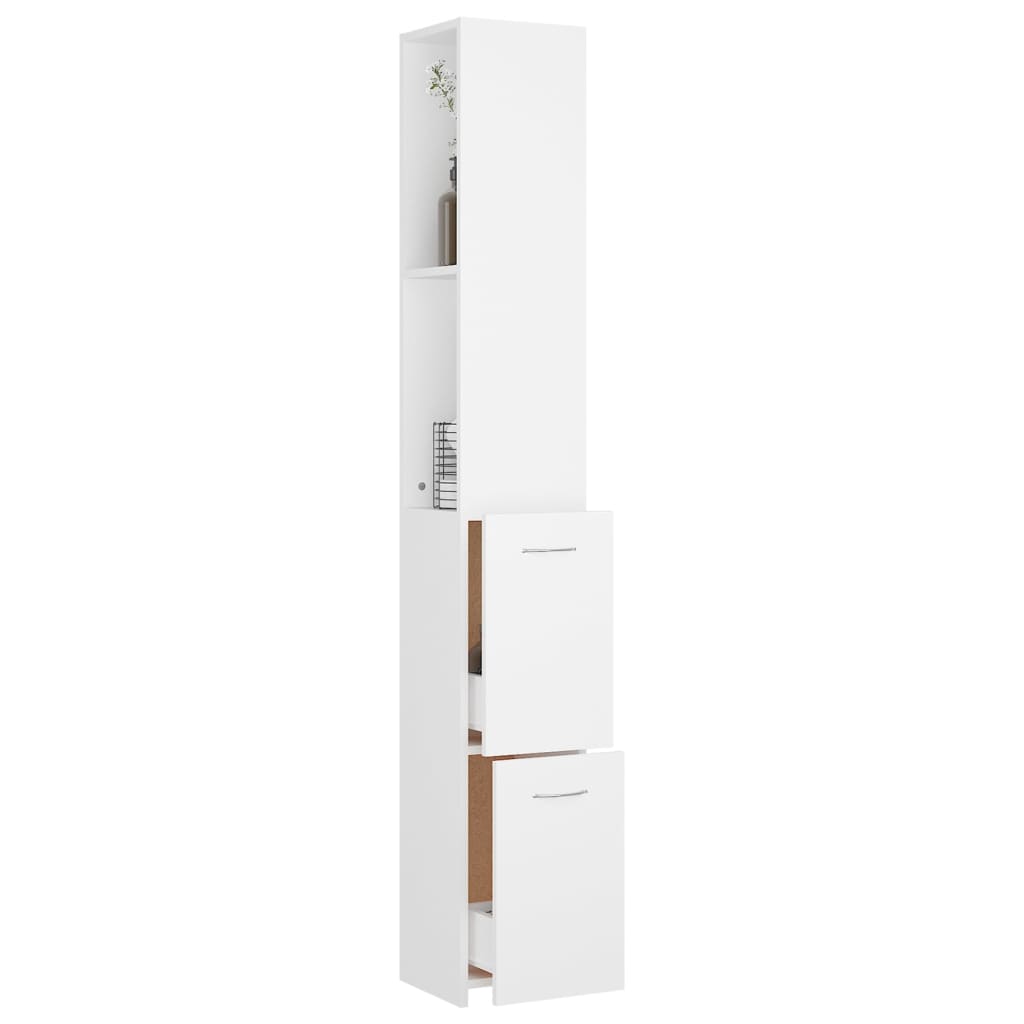 Armoire de salle de bain Blanc 25x25x170 cm Aggloméré
