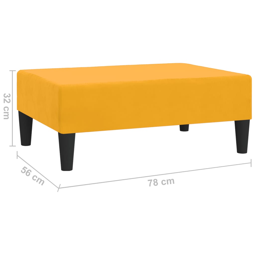 Repose-pied Jaune 78x56x32 cm Velours