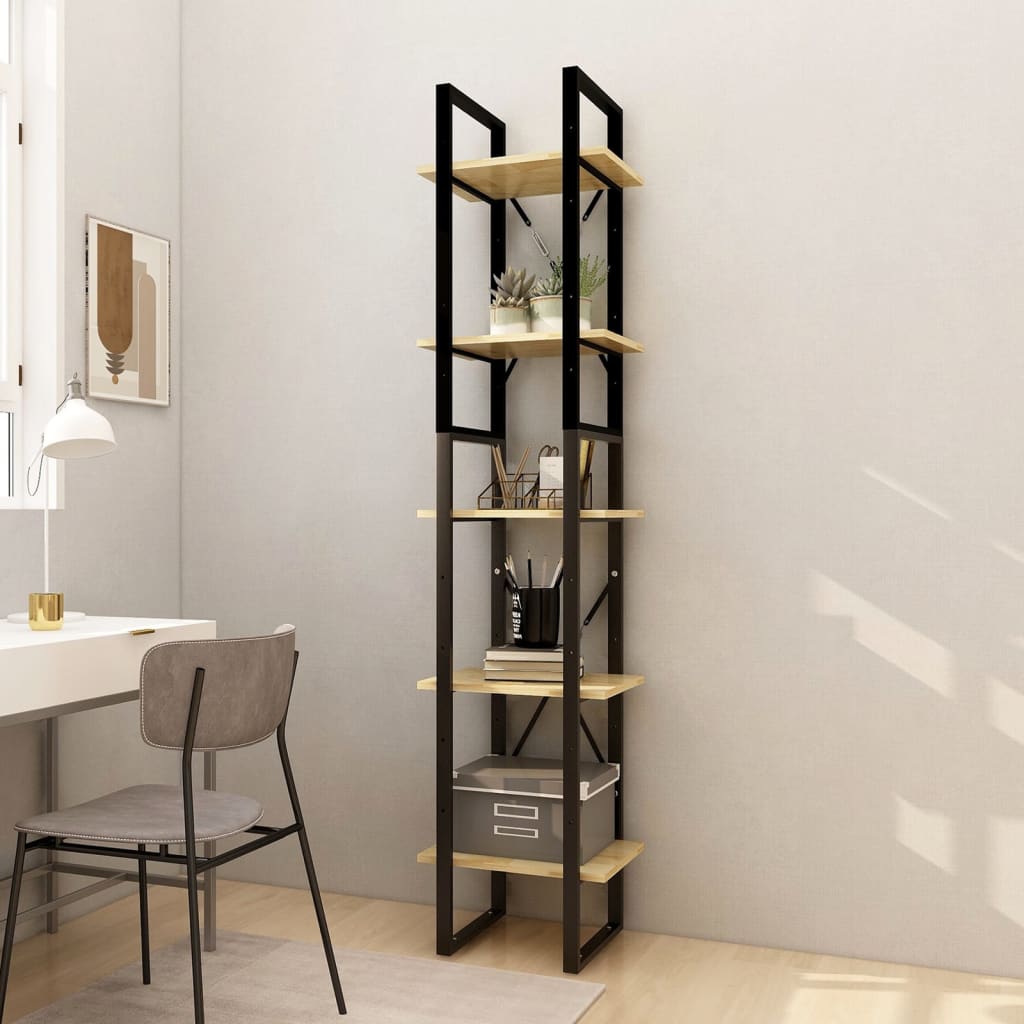 Bibliothèque à 5 niveaux 40x30x175 cm Bois de pin