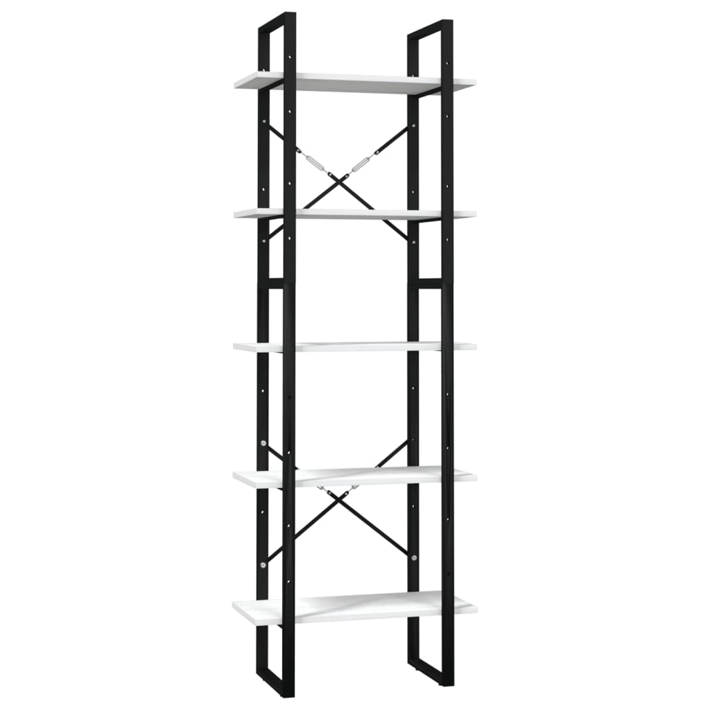 Bibliothèque à 5 niveaux Blanc 60x30x175 cm Bois de pin