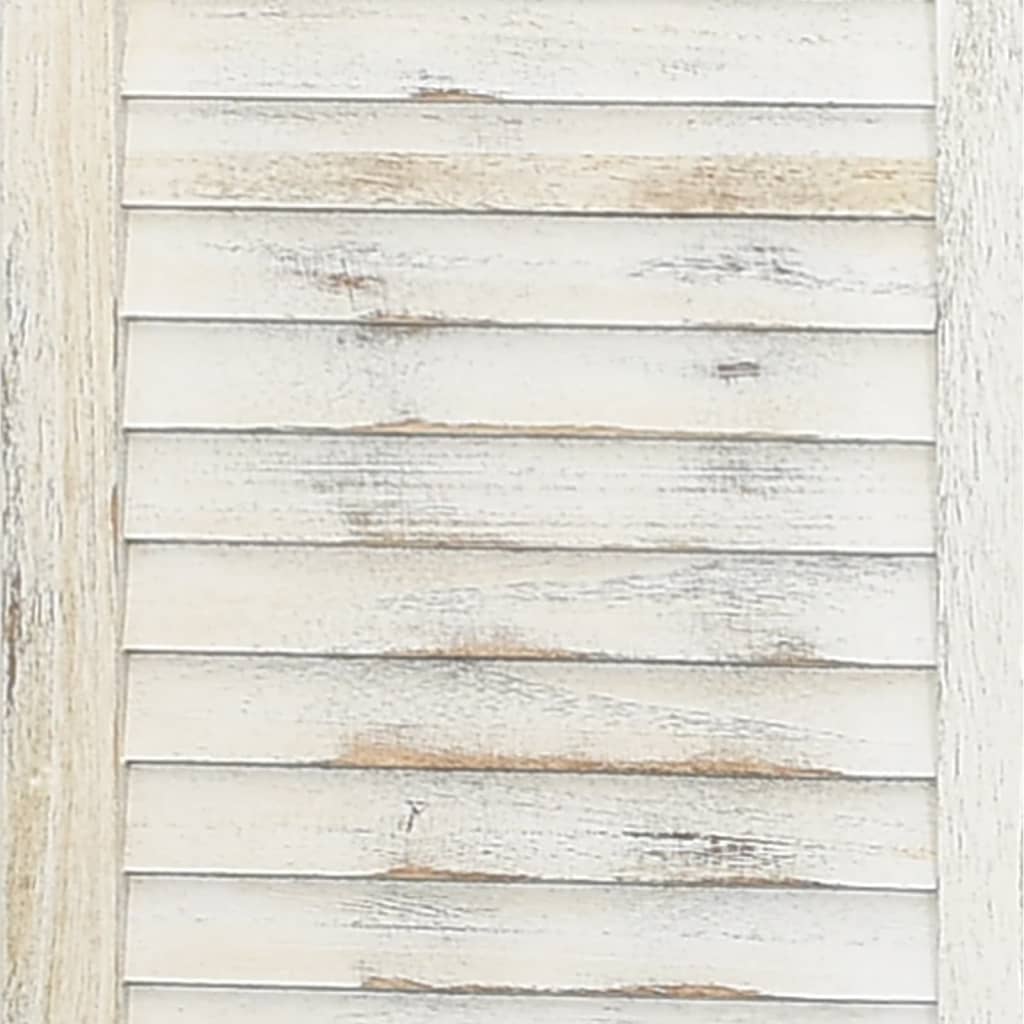 Cloison de séparation 5 panneaux Blanc antique 178,5x166cm Bois