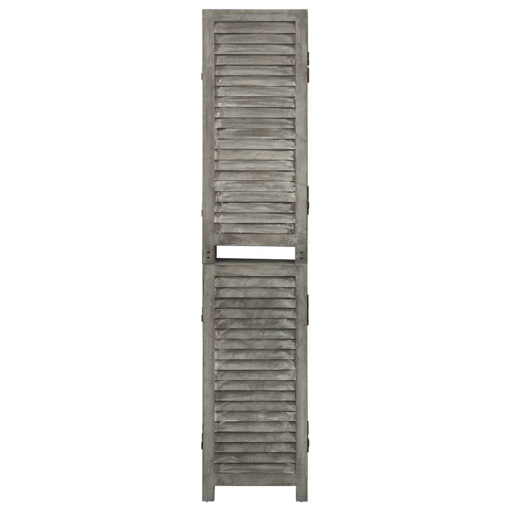 Cloison de séparation 6 panneaux Gris 214x166 cm Bois solide