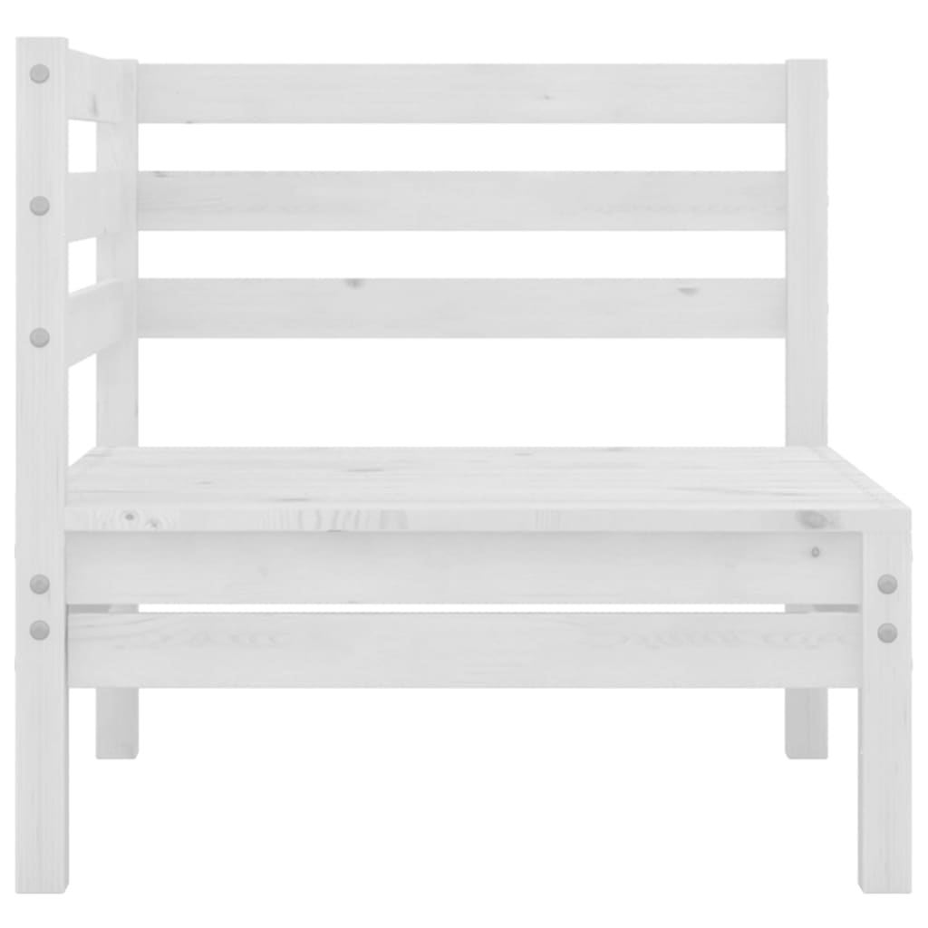 Canapé d'angle de jardin Blanc Bois de pin massif