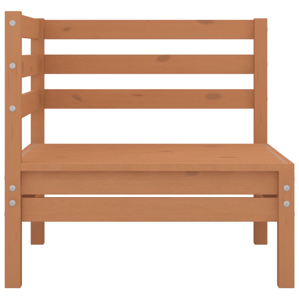 Canapé d'angle de jardin Marron miel Bois de pin massif