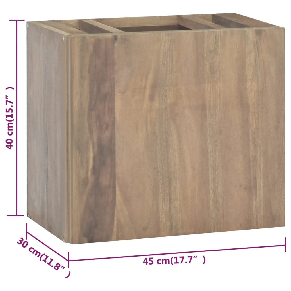 Armoire murale de salle de bain 45x30x40 cm Bois de teck solide