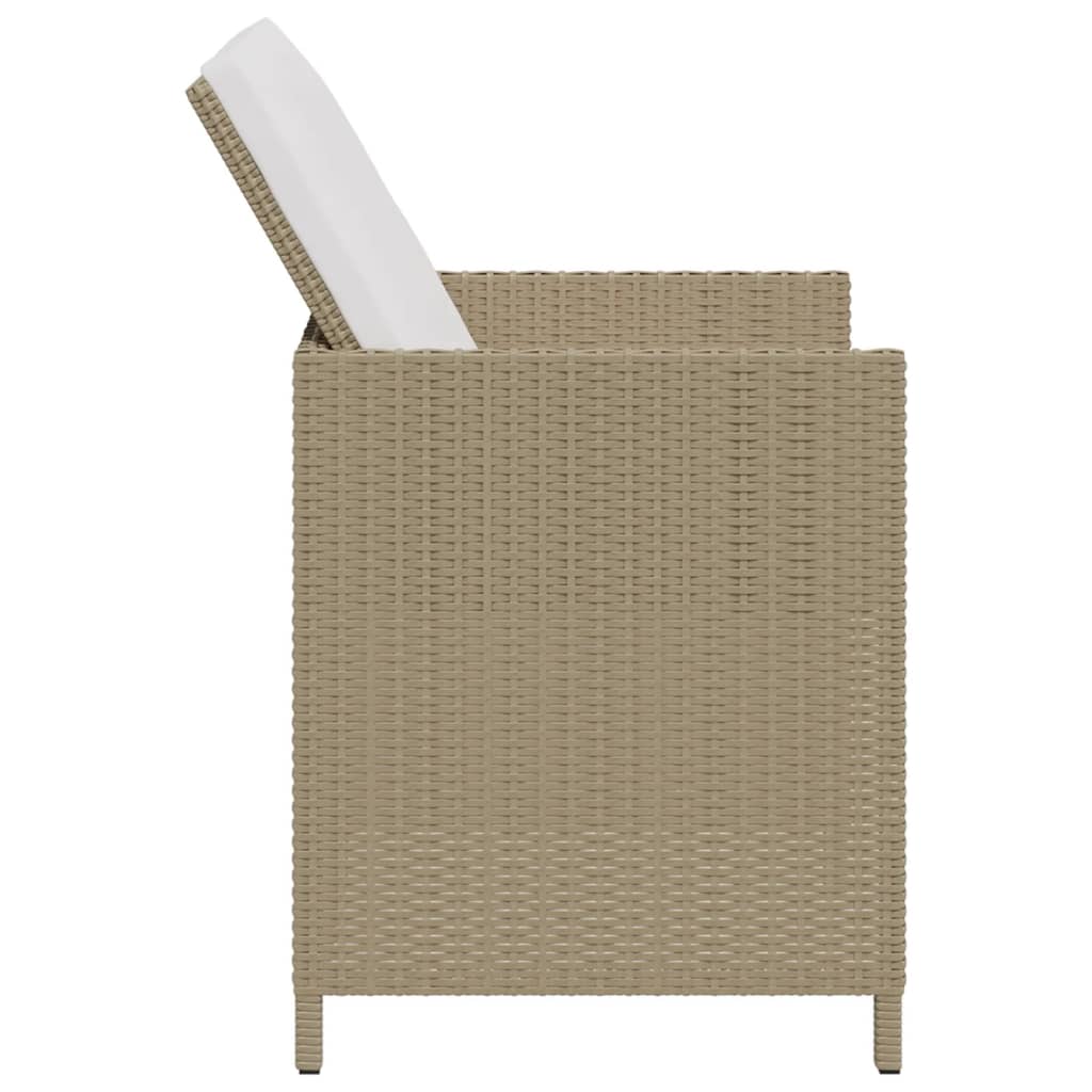 Chaises de jardin avec coussins 4 pcs Résine tressée Beige