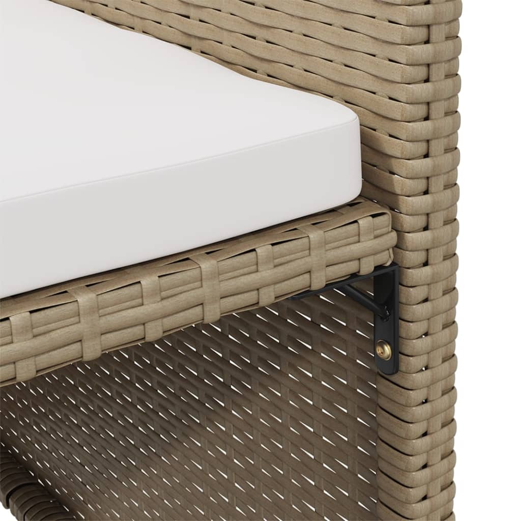 Chaises de jardin avec coussins 4 pcs Résine tressée Beige