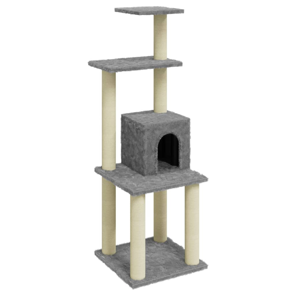 Arbre à chat avec griffoirs en sisal Gris clair 105 cm