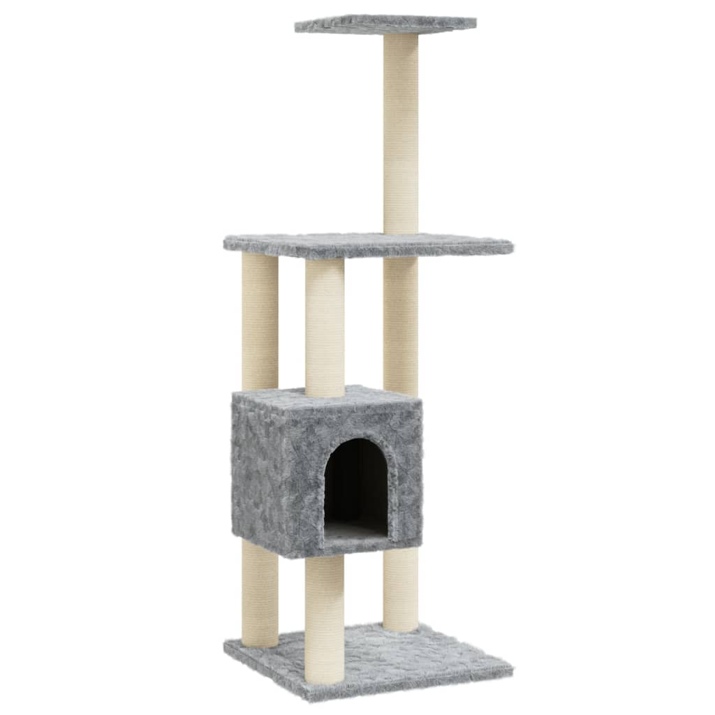 Arbre à chat avec griffoirs en sisal Gris clair 104 cm