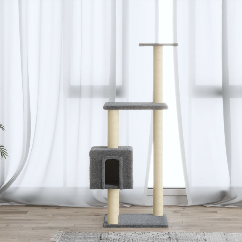 Arbre à chat avec griffoirs en sisal Gris clair 104 cm
