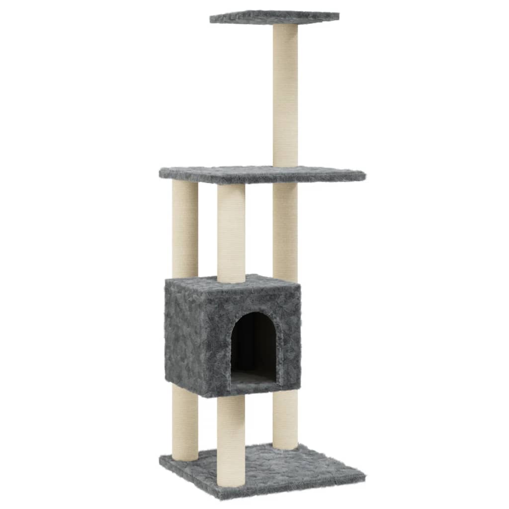 Arbre à chat avec griffoirs en sisal Gris foncé 104 cm