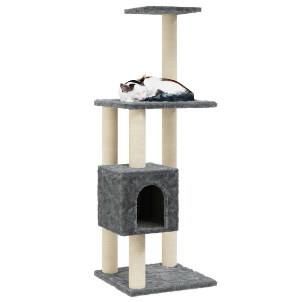 Arbre à chat avec griffoirs en sisal Gris foncé 104 cm