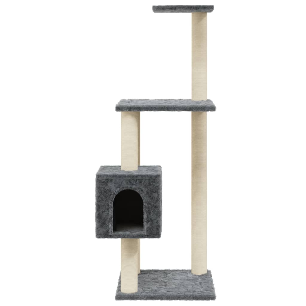 Arbre à chat avec griffoirs en sisal Gris foncé 104 cm
