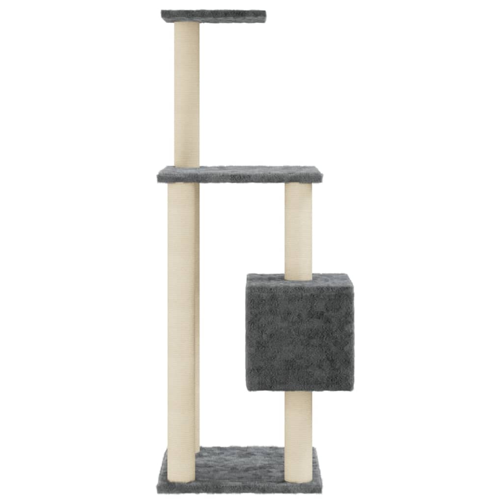 Arbre à chat avec griffoirs en sisal Gris foncé 104 cm