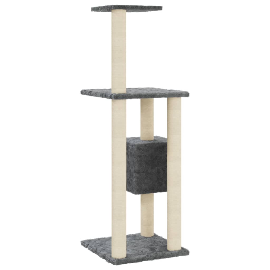 Arbre à chat avec griffoirs en sisal Gris foncé 104 cm