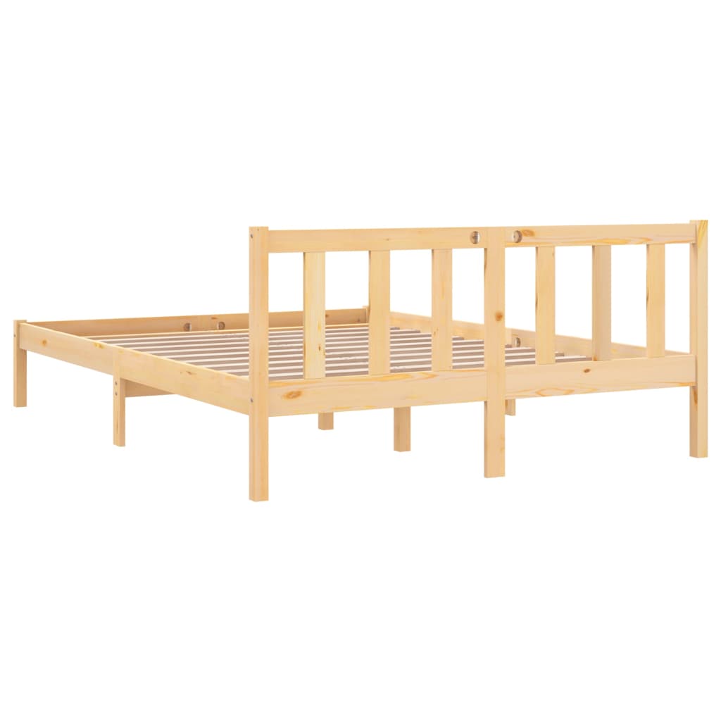 Cadre de lit Bois de pin massif 140x190 cm