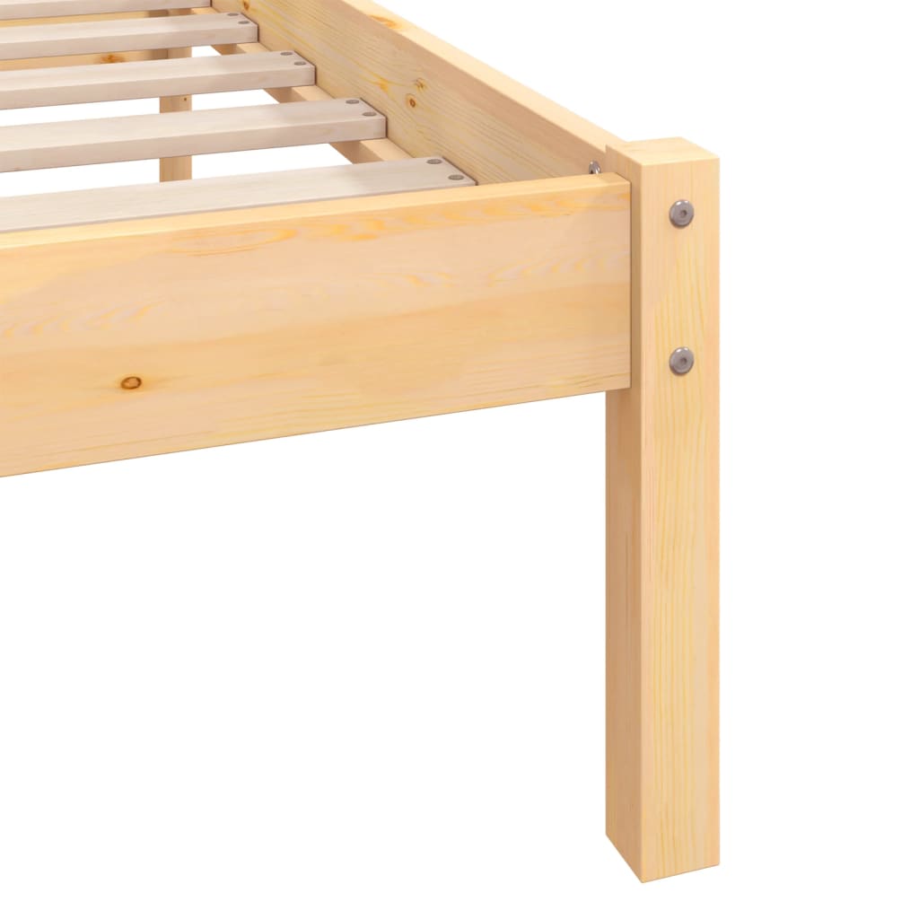 Cadre de lit Bois de pin massif 140x190 cm